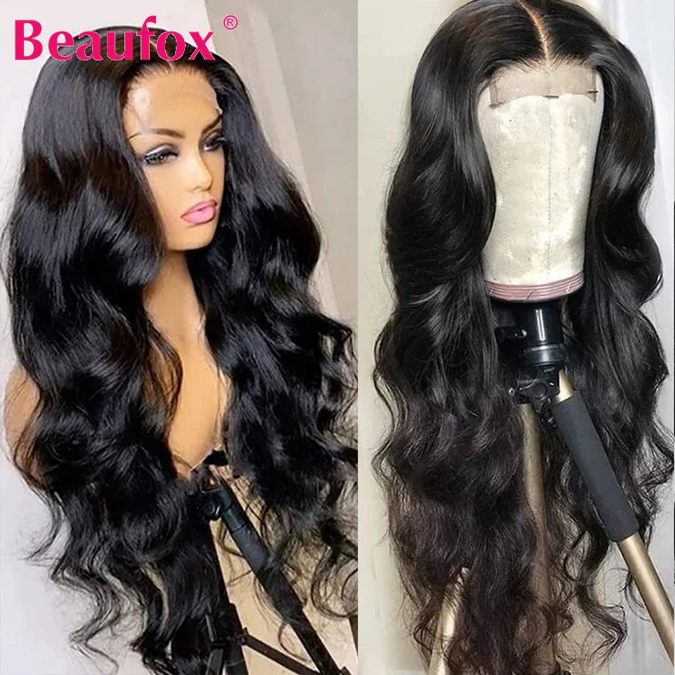 Beaufox Lace Front Human Hair Wigs For Women Brazilian Body Wave Lace Frontal Wigs Glueless Human Hair Wigs 4x4 Lace Closure Wig