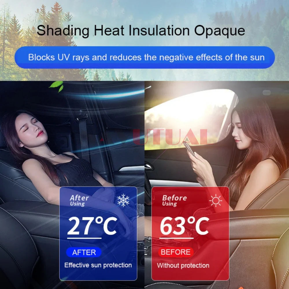 Privacy Sun Shade for Tesla Model 3 Y Custom-Fit Car Side Window Sunshade Blind Shading for Camping Hiking Rest Accessories