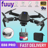 E88 Pro Drone 10K Camera Ultra HD Dual Foldable RC Quadcopter Altitude Hold Visual Positioning Auto Return RC Drone Toy