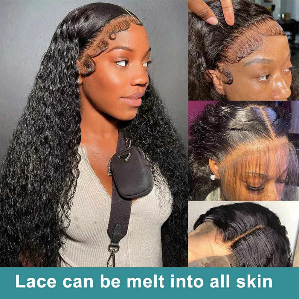 Transparent Remy Deep Wave Lace Front Wig 13x4 13x6 Water Wave Lace Frontal Wig 4X4 Closure Human Hair Wigs For Women Glueless