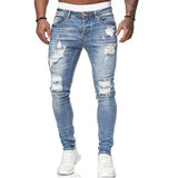 Men's Jeans 2022 New Men's Casual Pants Ripped Spring And Autumn Sports Jeans Pocket Straight Street Run Soft Denim Neutral Slow