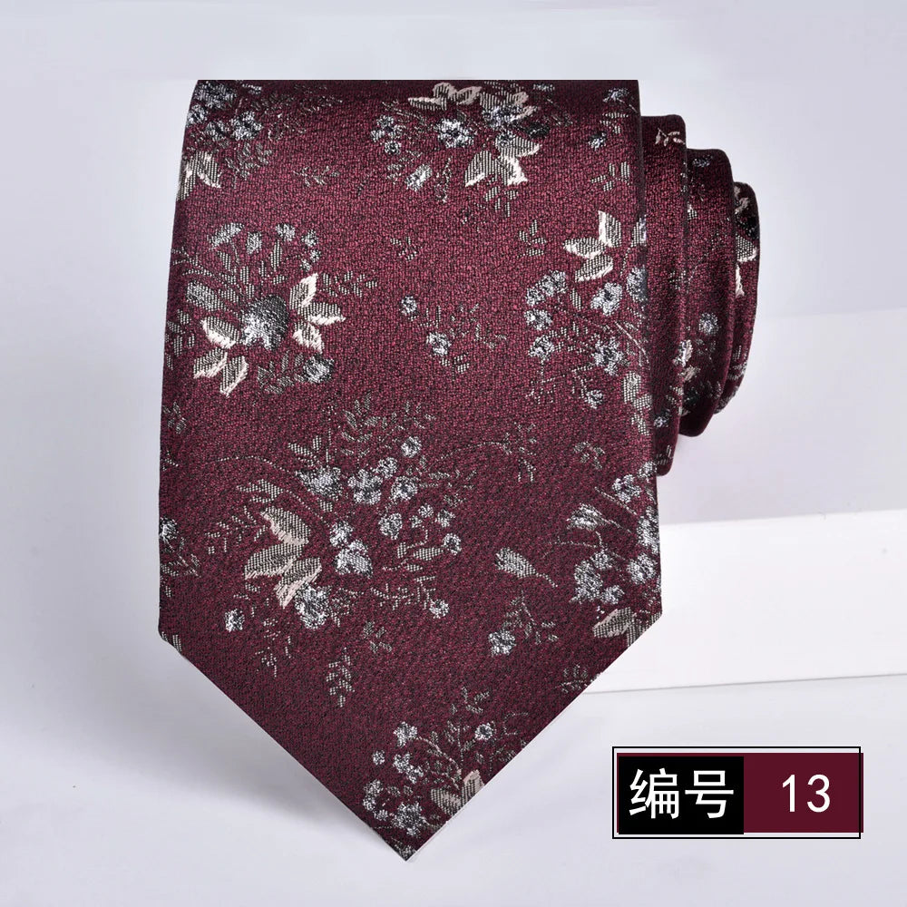 ties for men 2024 Luxury Wine Red Groom Wedding Accessories Dot Stripe gravata 8cm Necktie Kravaty Corbatas De Hombres