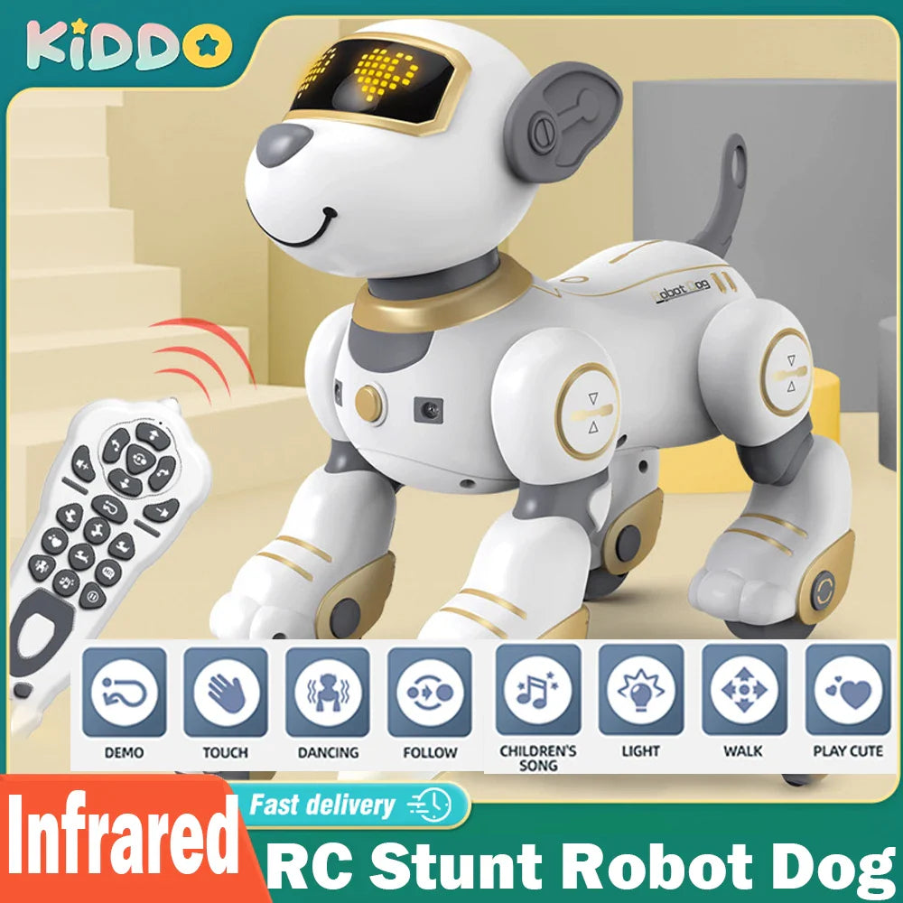 Smart Electronic Animal Pets RC Robot Dog Voice Remote Control Toys Funny Singing Dancing Robot Puppy Children's Birthday Gift