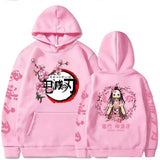 Popular Anime Print Hoodies Demon Slayer Blade Warm Fleece Japanese Street Kamado Nezuko Custom Men's Sweater Pullover Hoodies