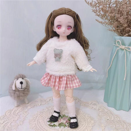 BJD Girl Dolls 30cm Kawaii 6 Points Joint Movable Dolls With Fashion Clothes Soft Hair Dress Up Girl Toys Birthday Gift Doll New