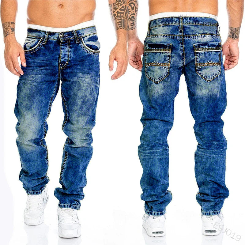 Straight Jeans Man Vintage Wash Denim pants Spring Summer Boyfriend baggy Jeans men Streetwear Cacual Designer Cowboy Trousers