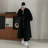 IEFB Korean Style Trend Wool Overcoat Loose Lapel Long Coat Versatile Woolen Knee High Trench Autumn Winter Man Clothing 9C2211