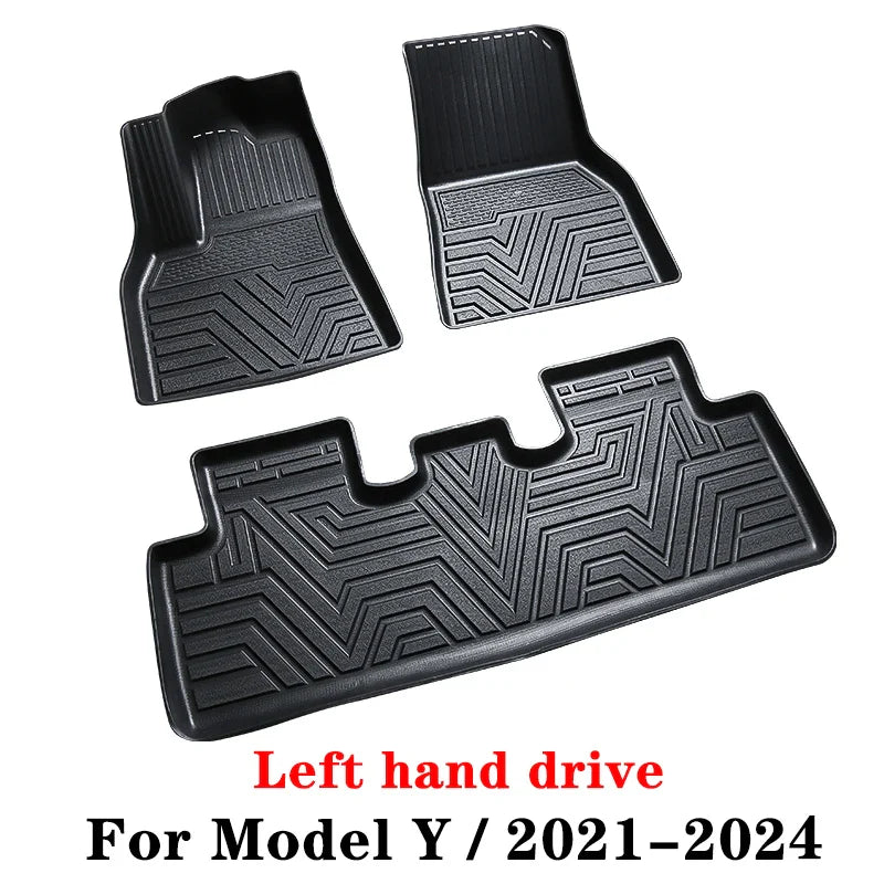 Tesla Model 3/Y Car Waterproof Non-slip Floor Mat For TPE Modified Car Accessories Fully Surrounded Special Foot Pad 2021-2024