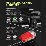 FUNWICT Bicycle Light Set USB StVZO Headlight LED Cycling Front Rear Lamp MTB Electric Bike Taillight Mountain Bike Accessories