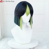 Tighnari Cosplay Wig Game  Sumeru Tighnari Short Heat Resistant Synthetic Hair Halloween Party Wigs Ear + Wig Cap