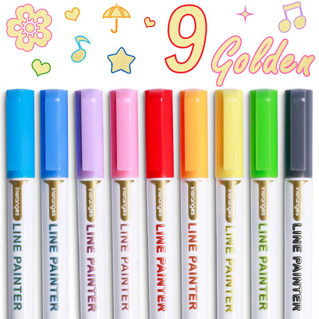 8/9/12/24 Highlighter Color Double Line Contour Pens Contour Marker Double Line pens Magic Contour Marker Pens for art, painting