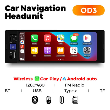 6.86inch MP5 Player Universal CarPlay Android Auto Car Radio Autoradio Multimedia Support Full Touch Screen FM AUX Bt Camera USB