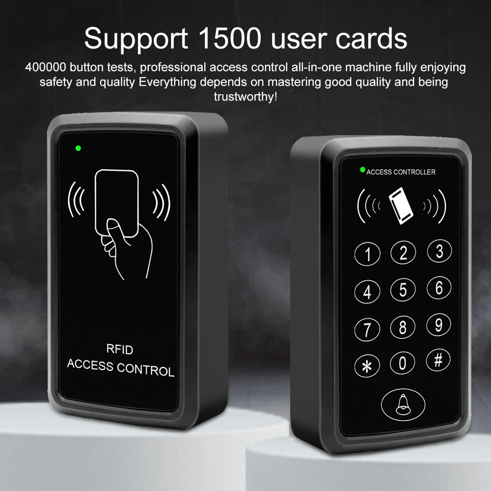 RFID Keyboard for Access Control System Waterproof Keypad Cover Outdoor 10pcs EM4100/TK4100 Keyfobs Door Opener for Lock System