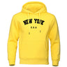 NEW YORK Letter U.S.A City Print Hoody Men Fashion Casual Long Sleeves Hooded Loose Oversize Pullover Hoodie Street Sweatshirt