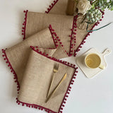 Jute Wedding Festival Christmas Tablecloth Porch Cover Towel Table Cloth Table Runner Wind Linen Woven Decoration