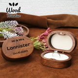 Marriage Engagement Wooden Ring Box for Wedding Custom Proposal Engraved Ring Bearer