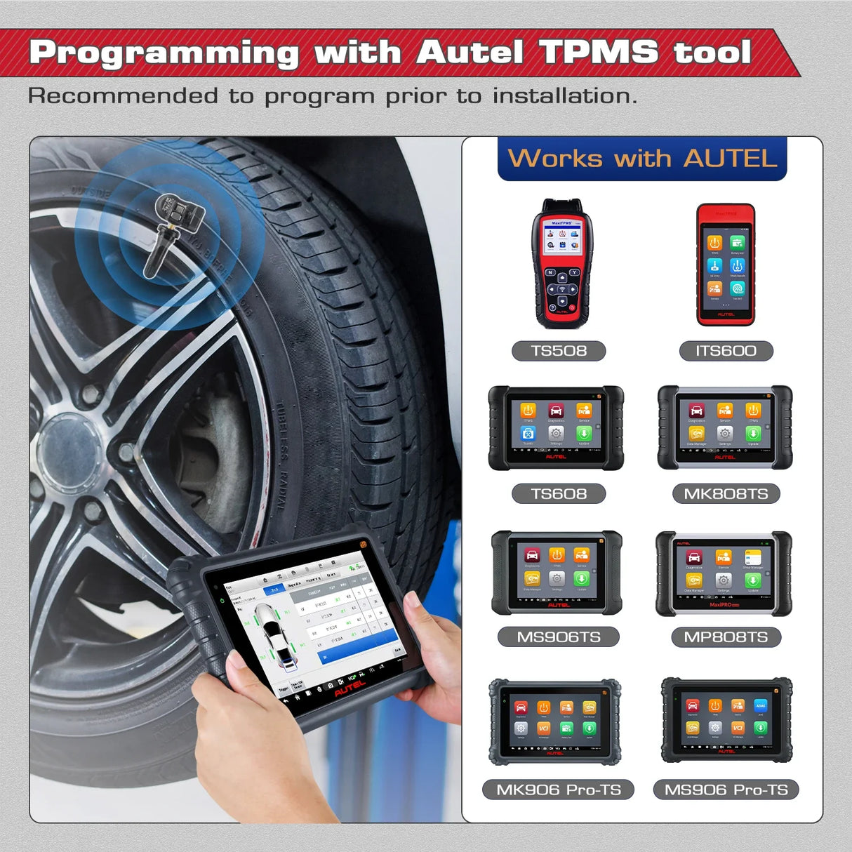 2024 Newest Autel TPMS Sensor 2in1 MX-Sensor Tire Repair Tools TPMS Sensor Programing W/ TS501 TS508 AUTEL 433 MHZ 315MHZ EU US