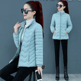 Winter Jacket Women 2023 New Short Parka Jacket Solid Coats Female Cotton Pdded Parkas Lady Thick Slim Outwear Coats for Women