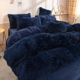 Fluffy Comforter Cover Bed Set Faux Fur Fuzzy Duvet Cover Set Luxury Ultra Soft Plush Long Shaggy Queen Size Duvet Quilt Cover