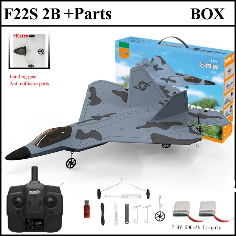 2024 New F22S 2.4G 4CH 3D6G RC Airplane Raptor F22 Warplane WLtoys A180 Upgrade Version LED Light With Gyroscope Out Door Toys