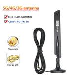 5G 4G LTE 3G GSM Router Aerial 600~6000Mhz 15dbi External WiFi Omni Indoor Wireless Antenna For Communication WiTh TS9 SMA Male