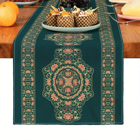 Bohemian Geometric Pattern Table Runner Linen Kitchen Decoration Accessories for Indoor Outdoor Holiday Decoration Table Runner