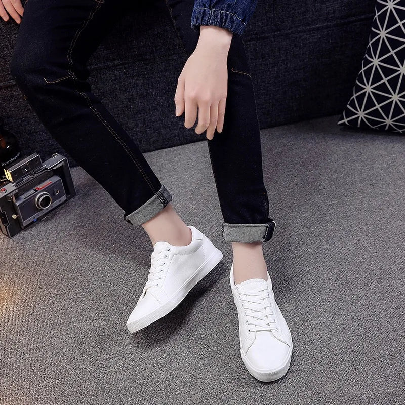 Spring Summer Flat Mens Fashion Sneakers Soft Casual Brand Male White Shoes Street Style