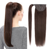 100% Human Hair Ponytail European Straight 120gram Wrap Around Clip In Pony Tail Machine Remy Hair 12-26 Inches ALI-BEAUTY