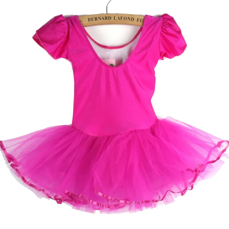 1PC Kids Girls Short Sleeved Ballet Dress Children Ballerina Tutu Girl Leotard Dancewear Stage Clothing