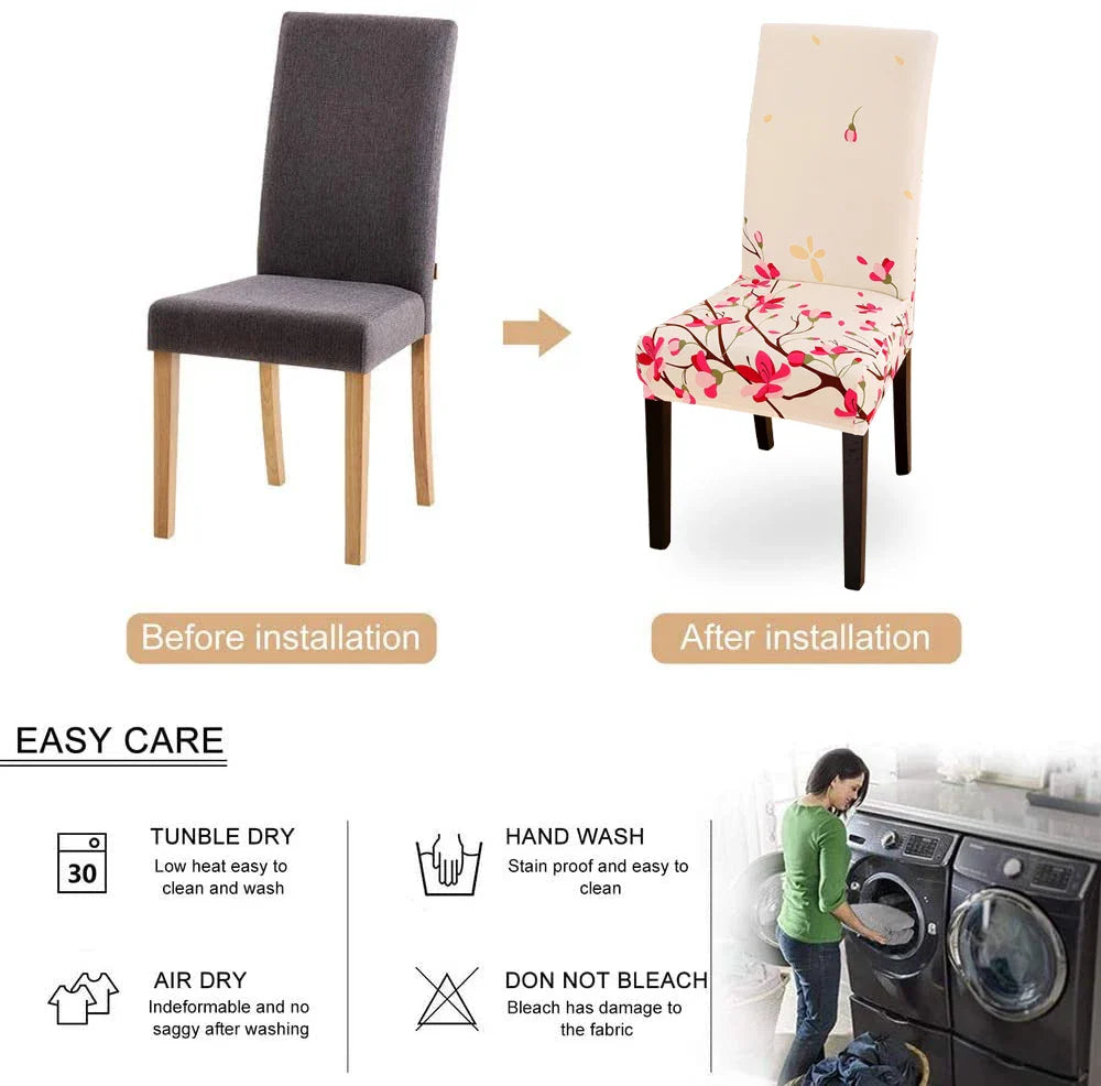 Dining Chair Cover Elastic Cheap Anti-dirty Slipcover Seat Chair Cover for Living Room Kitchen Wedding Banquet Party Removable