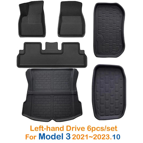 2024 3D Left Right Hand Driving All-Weather Floor Mats Trunk Mat Car Floor Liners For Tesla Model 3 Model Y 2019 - 2023