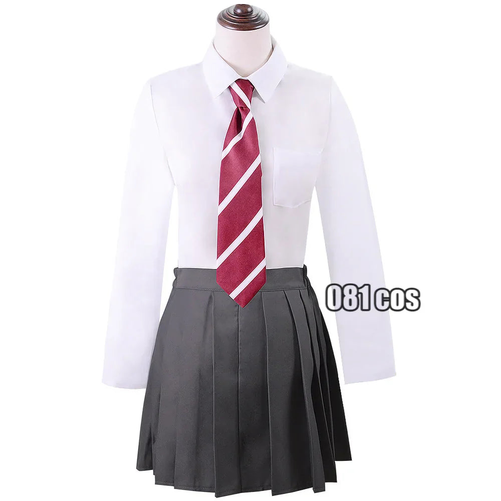 Anime Call of The Night Asai Akira Cosplay Costume White Blouse Skirt School Uniform Outfit Yofukashi No Uta Halloween Party