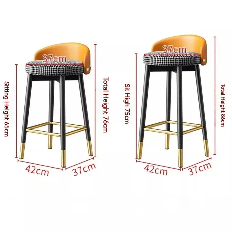 Round Kitchen Bar Chair Modern Luxury Office Reception Desk Bar Chair Highchairs Counter Stool Design Chaise Household Products