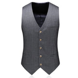 Men's Stripe Suit High Quality Gentleman Double Breasted Blazer 3 Pcs Set Slim Fit Wedding Male Blazer Jacket Coat Pants Vest