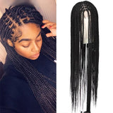 Viyskur 36 Inches Full Lace Front Knotless Box Braided Wigs With Baby Hair Super Long Synthetic For Black Women