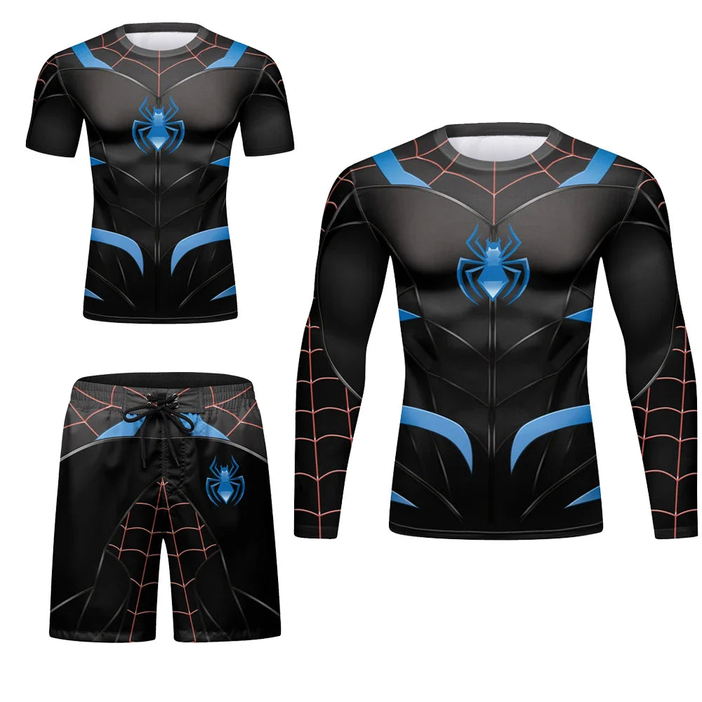 MMA Boxing Sets Compression Jerseys Men Bjj Rashguard Jiu Jitsu T Shirts Pant Muay Thai Shorts Kickboxing Fitness Gym Clothing