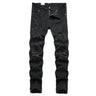 Fashion Street Style Ripped Skinny Jeans Men Vintage wash Solid Denim Trouser Mens Casual Slim fit  Black Blue denim Pants