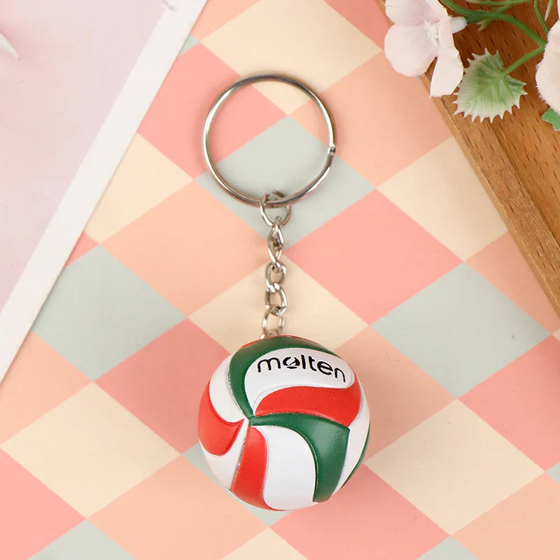 1xFashion PVC Volleyball Keychain Ornaments Business Volleyball Gifts Beach Ball Sport For Players Men Women Key Chain Gift 2022