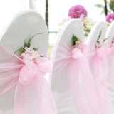 10/50/100Pcs Organza Chair Sashes Knot Bands Chair Bows For for Wedding Party Banquet Event Country Wedding Chair Decoration