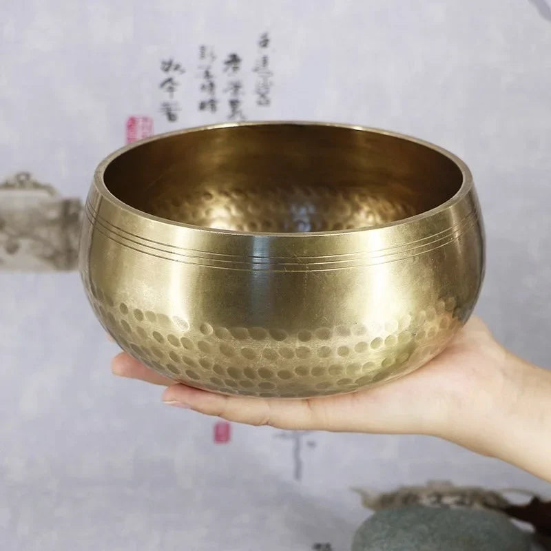 Nepal Tibet Buddha Sound Bowl Yoga Meditation Chanting Singing Brass Chime Handicraft Music Therapy Tibetan Chakra Healing