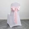 50PCS 17x275cm Rose Gold Satin Chair Sashes Bows Chair Cover Ribbons for Wedding Banquet Party Baby Shower Event Decorations