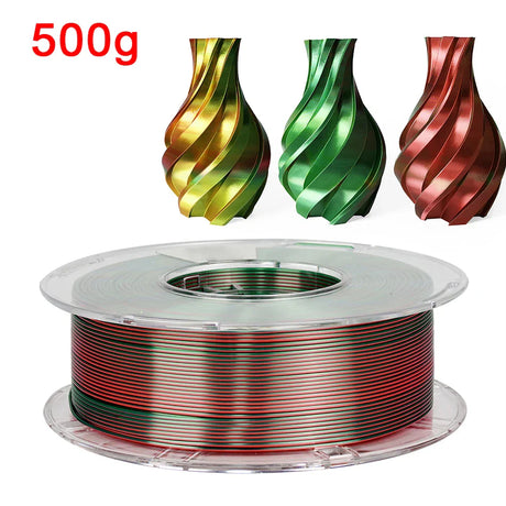 Tricolor 3D Printer Filament Silk PLA 3 Color for 3D Printing Materials 1.75mm Sublimation Products Colorful Filaments