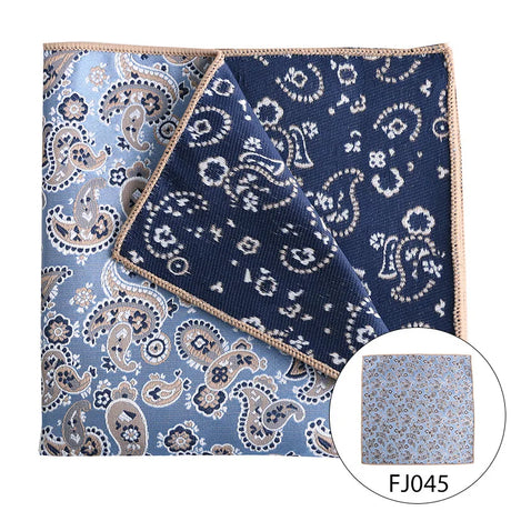 Men Pocket Square Light Coffee Beige Handkerchief Men Business Suit Pocket Towel Paisley Dot Blue Floral Handker Man Neckties