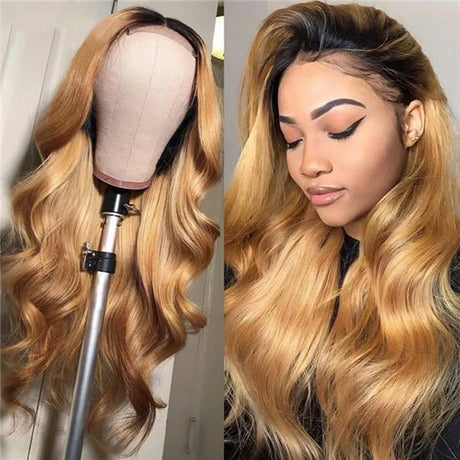 Ombre Lace Front Wig Human Hair Wigs For Women Brazilian Body Wave Lace Front Wig 13X4 Blonde Lace Frontal Wig On Sale Clearance