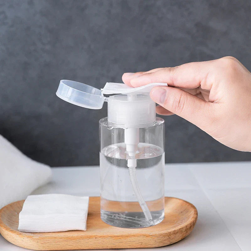 1pcs Press Pumping Bottle Refillable Dispenser Bottles Multi-use Empty Bottle Accessories For Cleansing Oil Nail Polish Remover