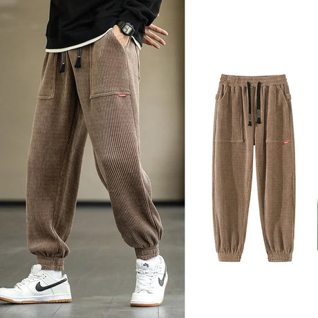 2022 New Autumn Winter Corduroy Sweatpants Men Baggy Joggers Fashion Streetwear Loose Casual Harem Pants Plus SIze 8XL