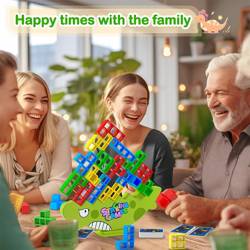 Puzzle Tetra Tower Game Fun Balance Stacking Building Blocks Board Game for Kids Adults Friends Team Family Kid Desktop Toy