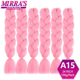 24inch Jumbo Braids Synthetic Hair For Box Braid Ombre Braiding Hair Extensions Three Tone Black Brown Blue Pink Mirra’s Mirror