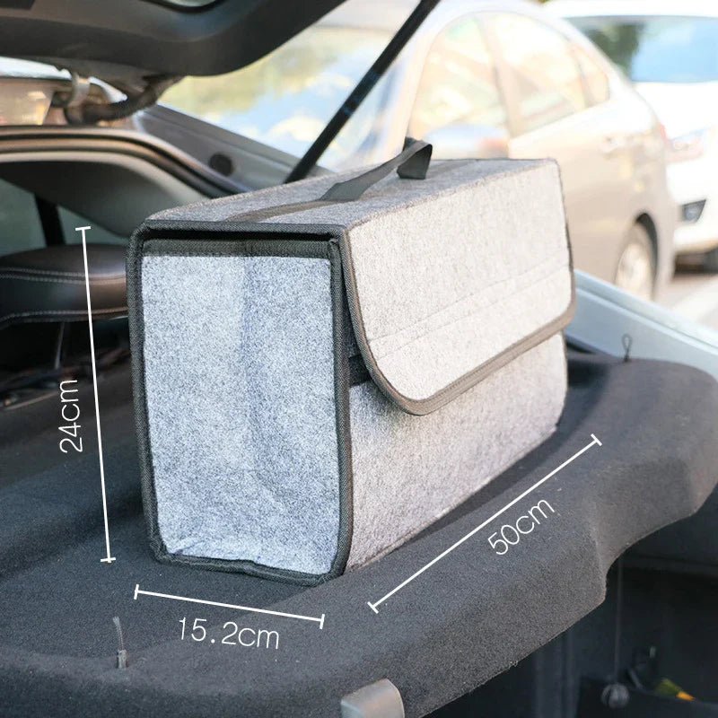 Large Anti Slip Compartment Boot Storage Organizer Tool Car Storage Bag Car Trunk Organizer Soft Felt Storage Box Accessories