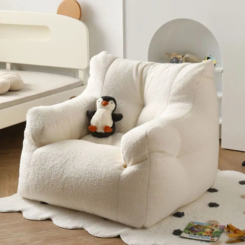 Lazy INS Kids Sofa Mini Bean Bag Lamb Velvet Casual Seat Cartoon Children's Sofa Reading Tatami Baby Furniture